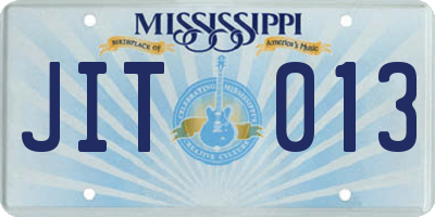 MS license plate JIT013