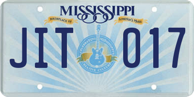 MS license plate JIT017