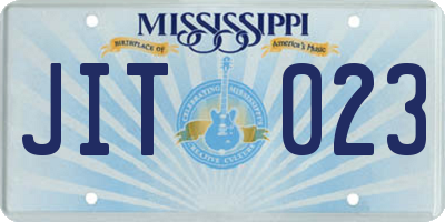 MS license plate JIT023