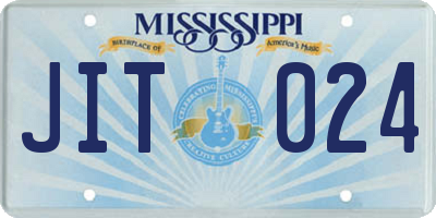 MS license plate JIT024