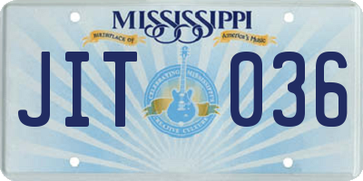 MS license plate JIT036