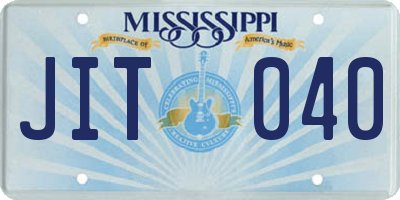 MS license plate JIT040