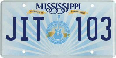 MS license plate JIT103