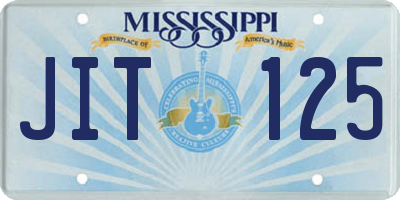 MS license plate JIT125