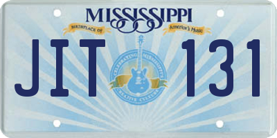 MS license plate JIT131