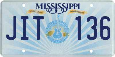 MS license plate JIT136