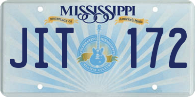 MS license plate JIT172