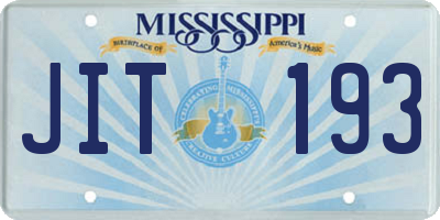 MS license plate JIT193
