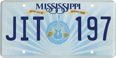 MS license plate JIT197