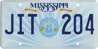 MS license plate JIT204