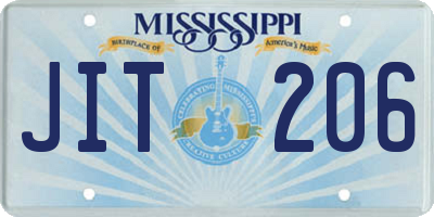 MS license plate JIT206
