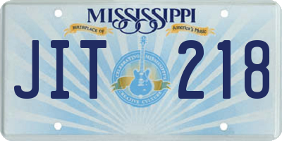 MS license plate JIT218