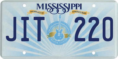 MS license plate JIT220