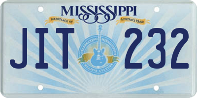 MS license plate JIT232