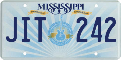 MS license plate JIT242
