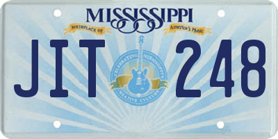 MS license plate JIT248