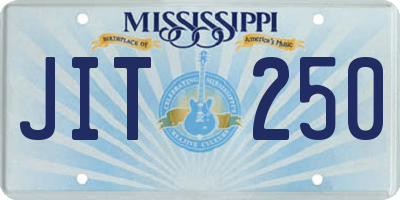 MS license plate JIT250