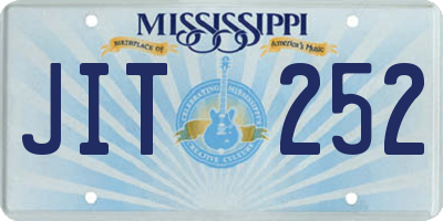 MS license plate JIT252