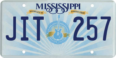 MS license plate JIT257