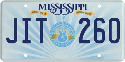 MS license plate JIT260