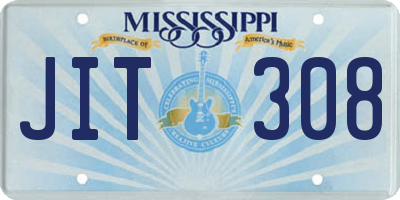 MS license plate JIT308