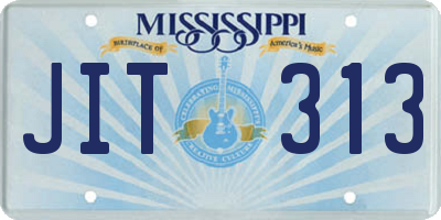 MS license plate JIT313