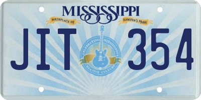 MS license plate JIT354