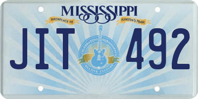 MS license plate JIT492