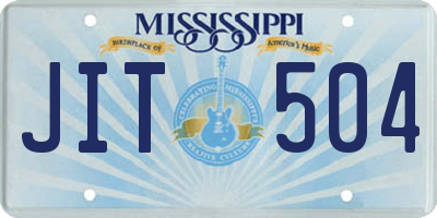 MS license plate JIT504
