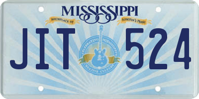 MS license plate JIT524