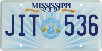 MS license plate JIT536