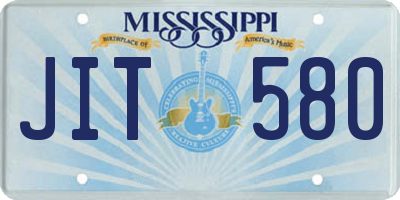 MS license plate JIT580