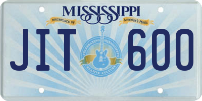 MS license plate JIT600