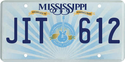 MS license plate JIT612