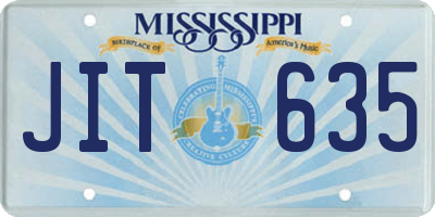 MS license plate JIT635