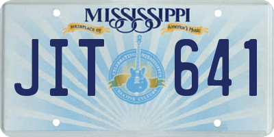 MS license plate JIT641