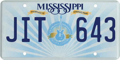 MS license plate JIT643