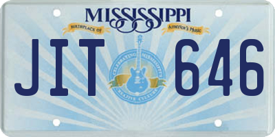 MS license plate JIT646