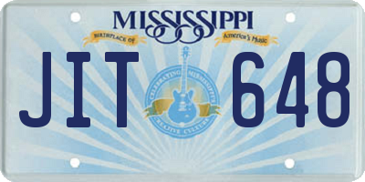 MS license plate JIT648