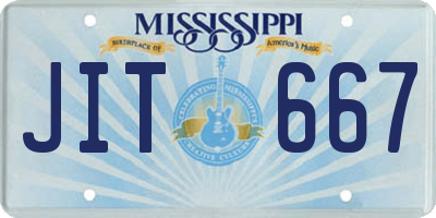 MS license plate JIT667