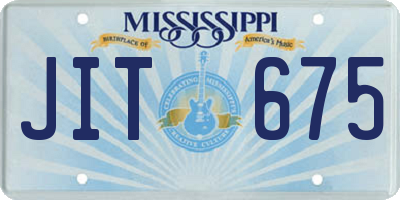 MS license plate JIT675