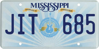 MS license plate JIT685