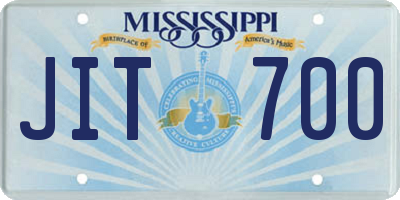 MS license plate JIT700