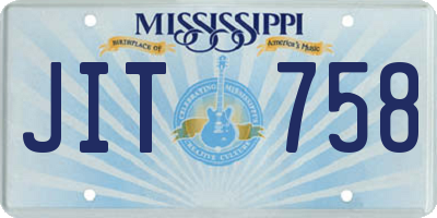 MS license plate JIT758