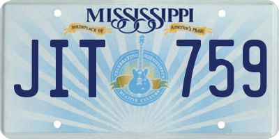 MS license plate JIT759
