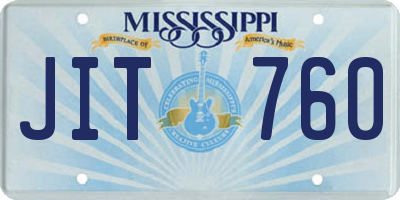 MS license plate JIT760