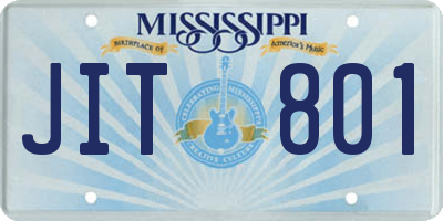 MS license plate JIT801