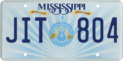 MS license plate JIT804