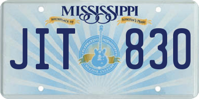 MS license plate JIT830