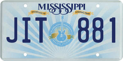 MS license plate JIT881